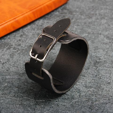 Bracelet Loup Cuir Noir